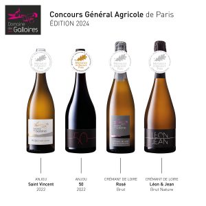 Bouteilles de vin médaillées Domaine des Galloires 2024.