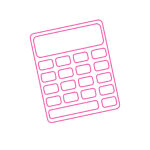 Calculatrice rose schématique simple.