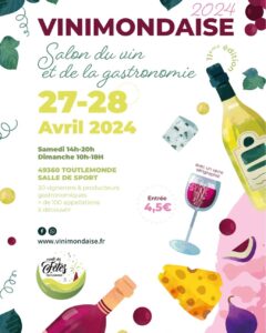 Affiche Vinimondaise, salon vin et gastronomie, avril 2024.